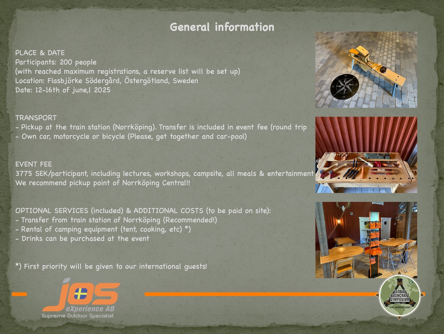 Generell information om Global Bushcraft Symposium 2025 i Sverige